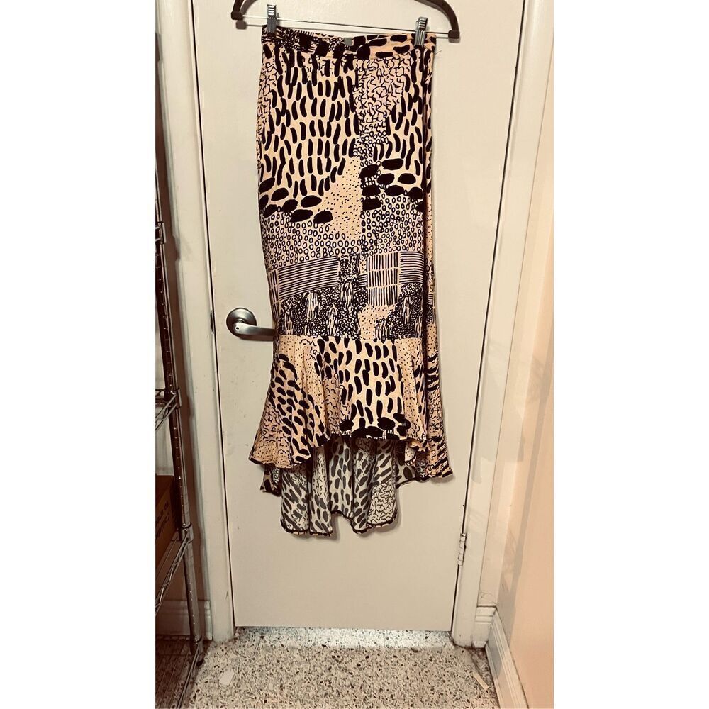 ASOS GRAPHIC HIGH HEM MAXI SKIRT WOMENS SIZE 2 NEW - Picture 3 of 10